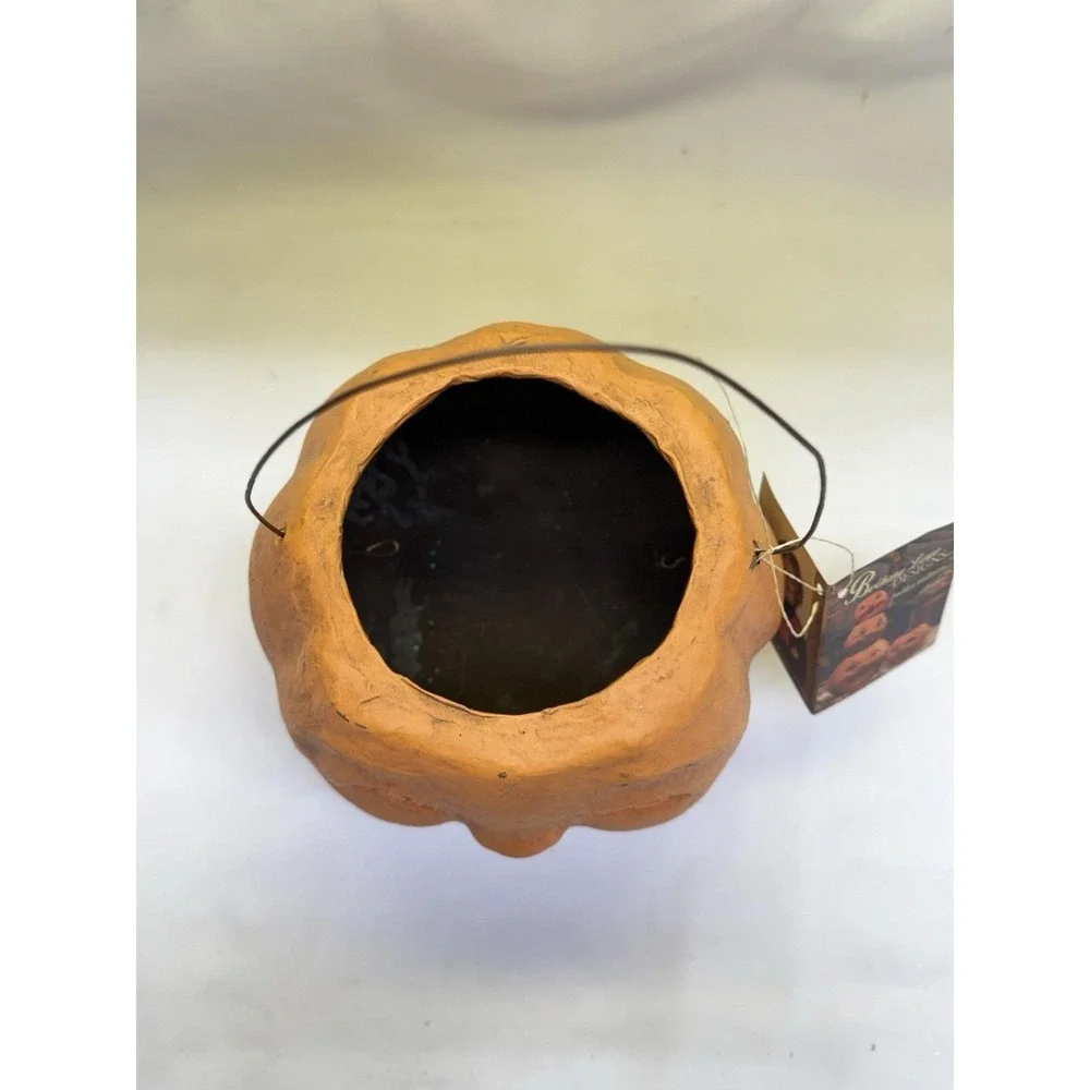 Bethany Lowe Vintage Styl PaperMache Halloween Jack-O-Lantern Pumpkin Bucket
